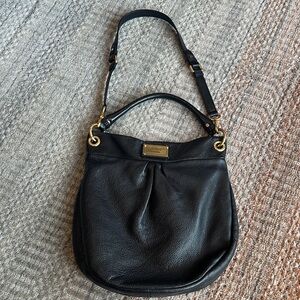 Marc By Marc Jacobs Black Leather Hobo Bag with Gold Details